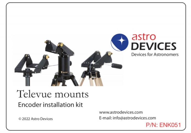 Astro Devices Encoder Kit for Televue mounts (204800 & 311296 steps)