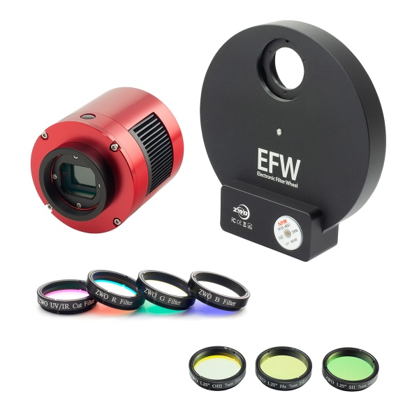 ZWO ASI 1600MM-Pro USB 3.0 Mono, EFW8 Filter Wheel, 1.25'' LRGB & Ha/SII/OIII Filters