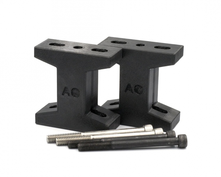 Astrodymium 2.5'' Riser Blocks for Refractor Telescopes (Metric & Imperial Hardware)