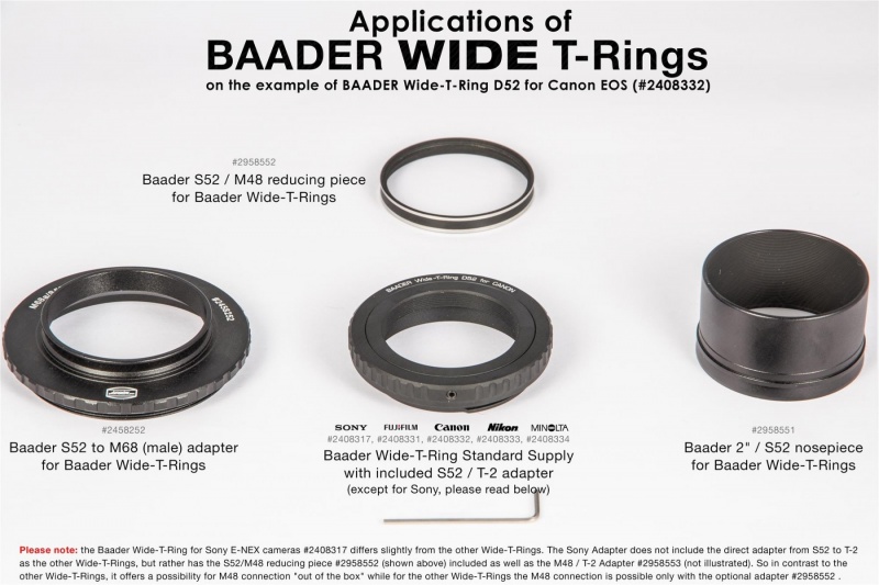Baader Wide-T-Ring Fujifilm X with D52i to T-2 and S52