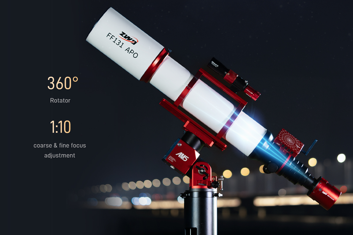 ZWO FF90 f/6.8 APO Quadruplet Refractor Telescope | First Light Optics