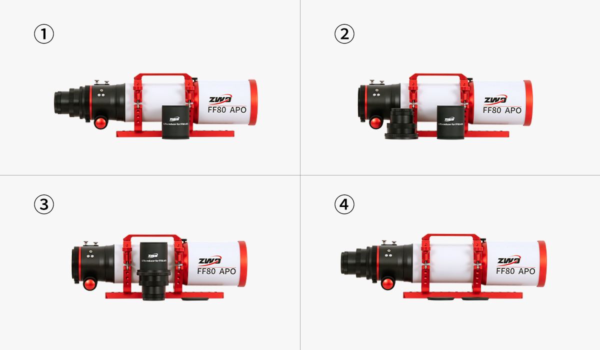 ZWO Full Frame 0.76x Focal Reducer for FF80 Telescope