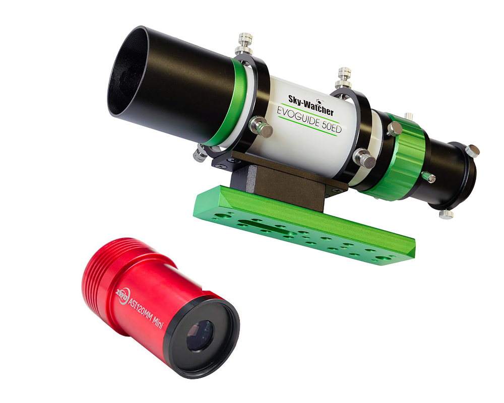 SkyWatcher EvoGuide 50ED Guidescope & ZWO ASI120MMMini Bundle First Light Optics