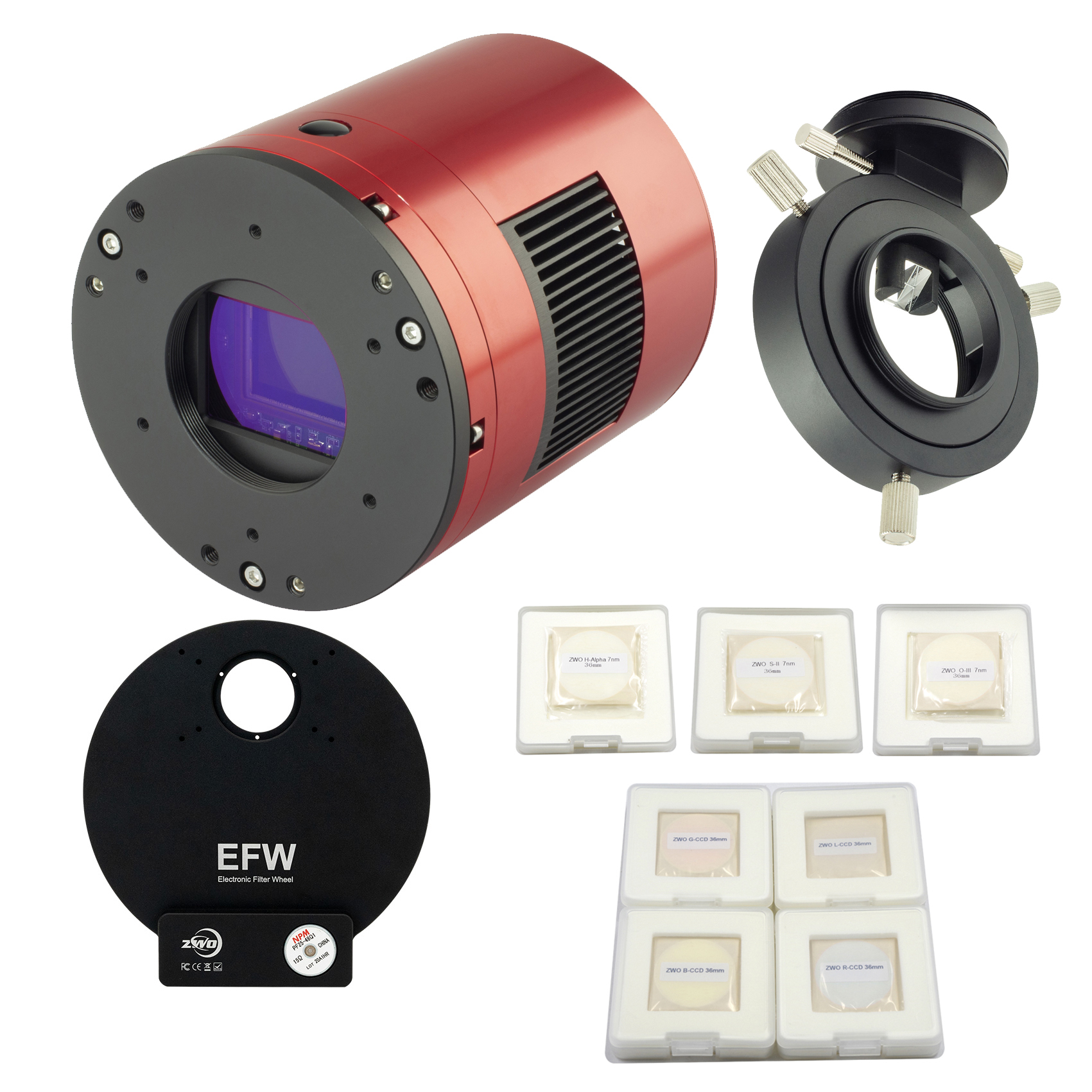 ZWO ASI2600MMPro Kit with 7x36mm Filter Wheel, OAG and 36mm LRGB