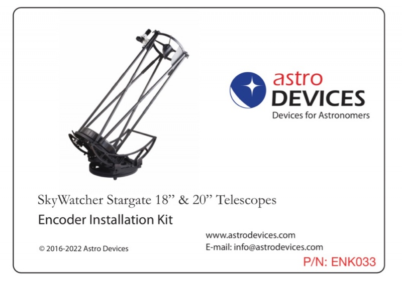 Astro Devices Encoder Kit for SkyWatcher StarGate Dobsonians - 655360 & 815000 steps encoders