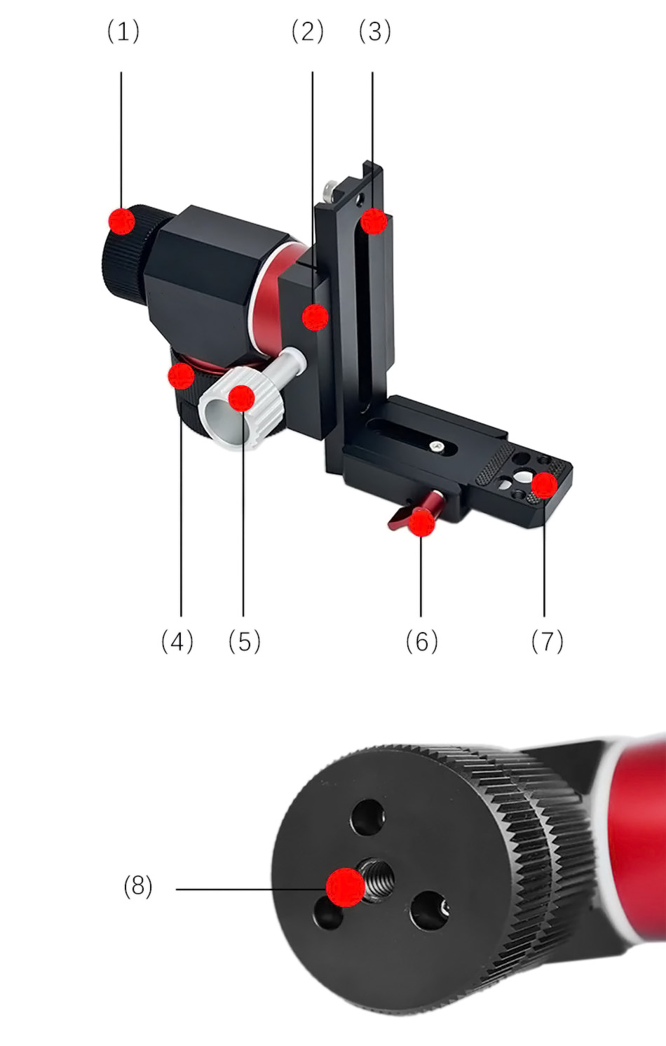 StellaLyra 2 Inch Alt-Azimuth Friction Clutch Mount with L bracket